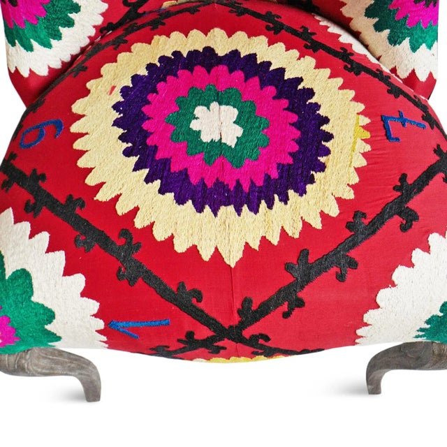 Vintage Suzani Upholstered Accent Chair For Sale In Los Angeles - Image 6 of 7