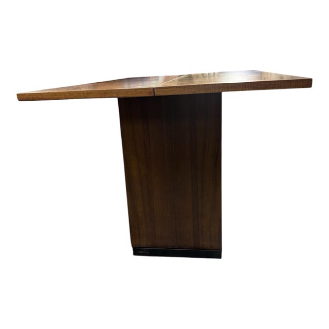Modern 1930 Walnut Console With Brass Hinged Top For Sale - Image 3 of 6