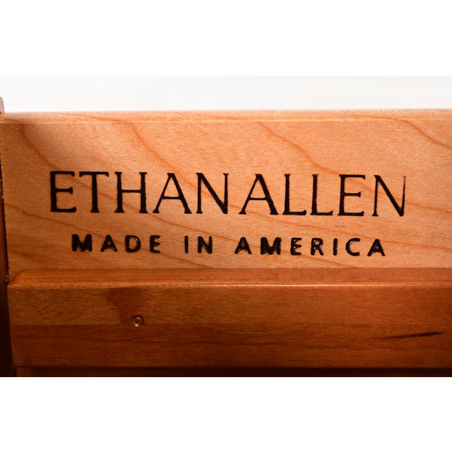 Brown Ethan Allen Georgian Solid Cherry Wood Double Dresser or Chest of Drawers, Newly Refinished For Sale - Image 8 of 12
