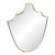 1950s Gio Ponti Style Mid-Century Modern Solid Brass Shield Wall Mirror For Sale