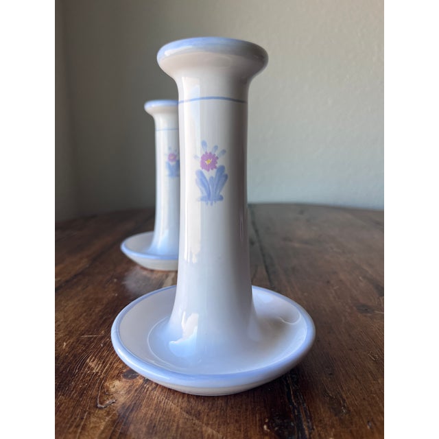 Pair of Dieulefit PHP Pottery Candlestick Holders Made in France, made of French Earthenware 7/8” diameter at the opening...