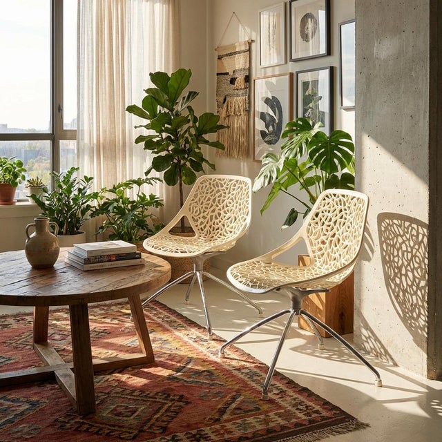 Modern chairs Caprice by Marcello Ziliani (c.2008) Dimensions: Width: 55 cm Depth: 56 cm Height: 80 cm Seat: 43 cm Style:...
