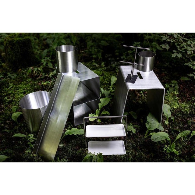 Como Aluminum Stool by Form & Eisen For Sale - Image 17 of 18