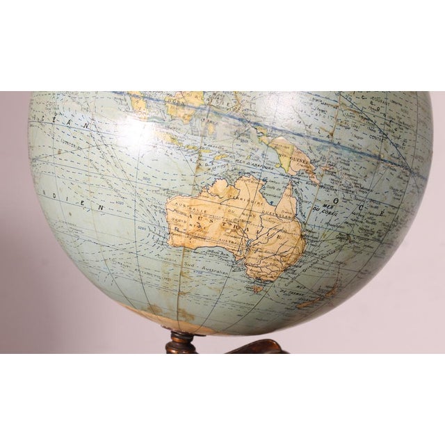 Blue Terrestrial Globe by G. Thomas, Paris For Sale - Image 8 of 13
