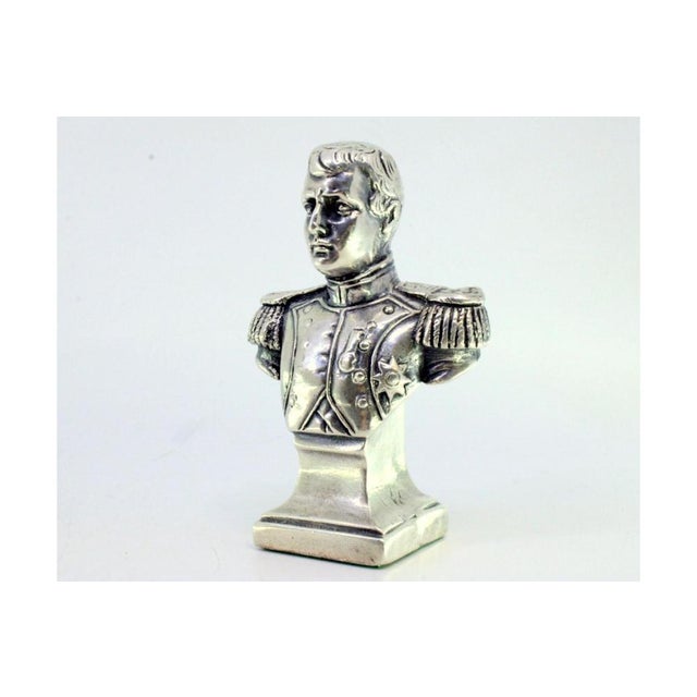Bust of Napoleon in Silver on Pedestal For Sale - Image 3 of 7