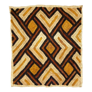 Vintage Kuba Raffia Grass Tribal Textile Fabric For Sale