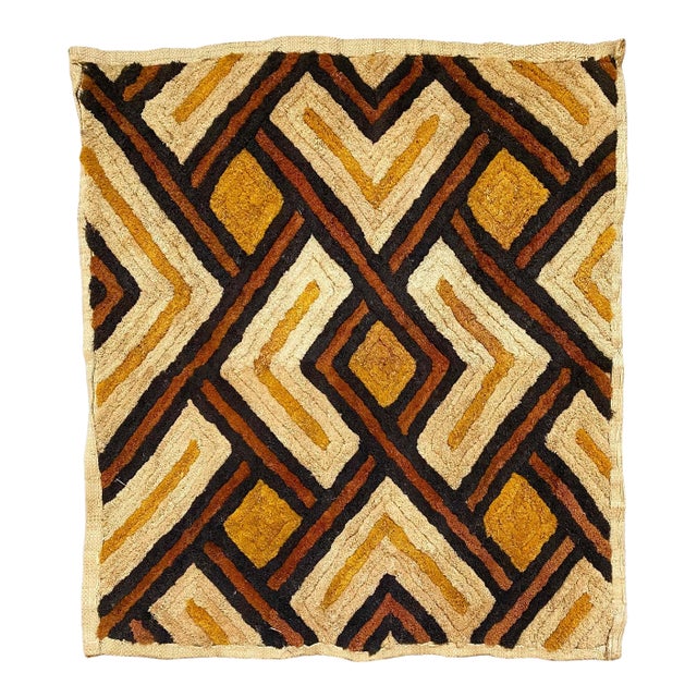 Vintage Kuba Raffia Grass Tribal Textile Fabric For Sale