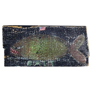 Hand-Painted New England Bait Shop Sign For Sale
