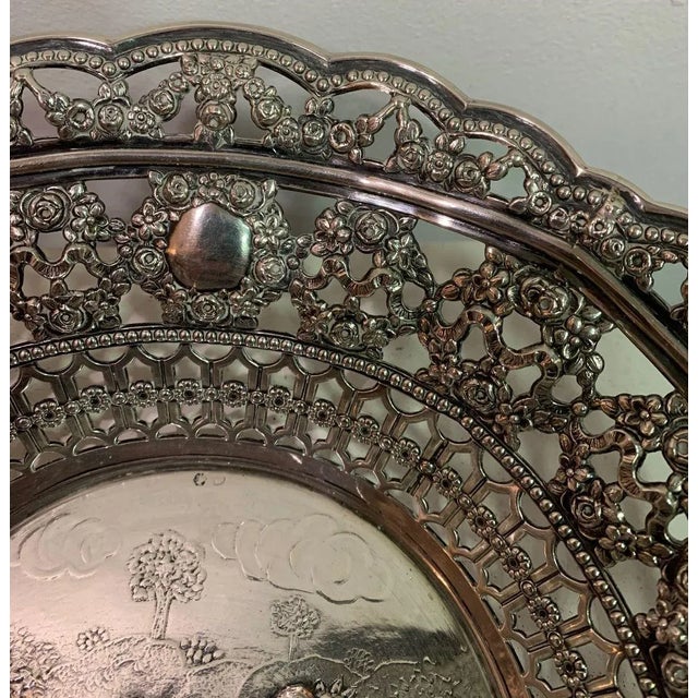 Silver Openwork Bread Basket, 1950s For Sale - Image 4 of 5