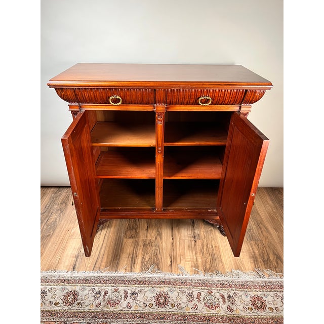 Antique English Jacobean Revival Mahogany Buffet C. 1915–1925 For Sale - Image 4 of 10