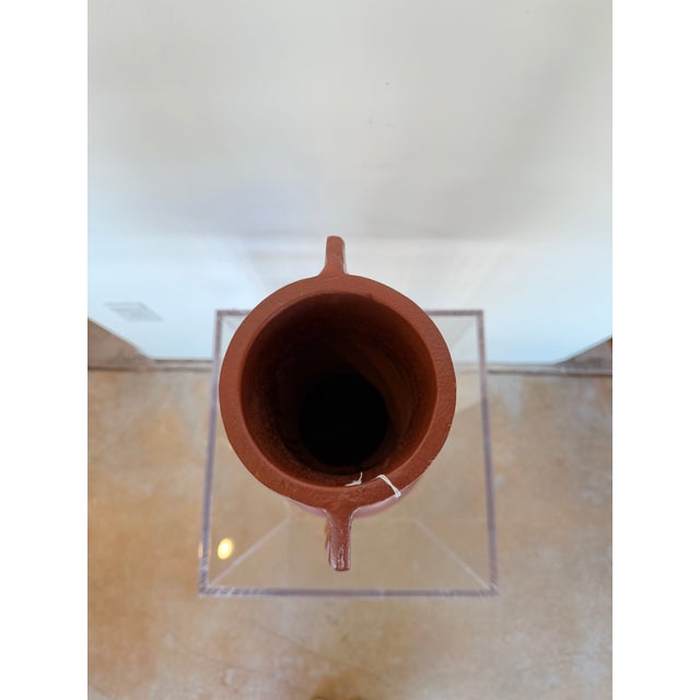 Contemporary Cyan Design Terracotta Vase For Sale - Image 3 of 4