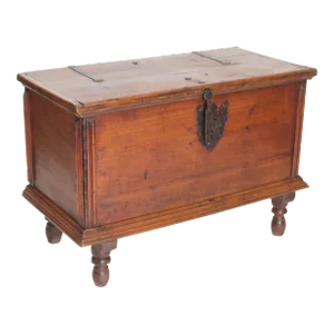 An 18th Century Spanish Colonial Pine Coffer, With Key