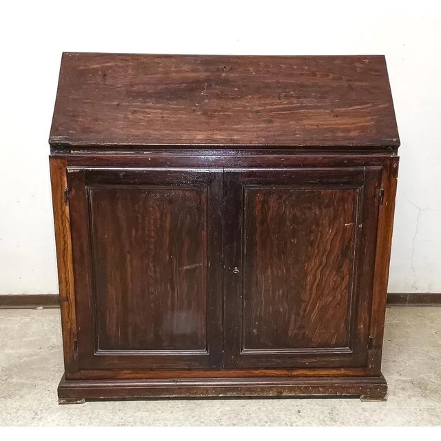 Vintage Italian Two Folds to Two Doors Lacquered Wood Cabinet For Sale - Image 9 of 9