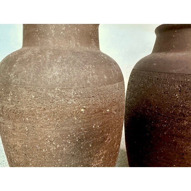 Large Handcrafted Amphora-Shaped Terracotta Ceramic Floor Vases, Germany 1950s, Set of 2 For Sale - Image 6 of 18