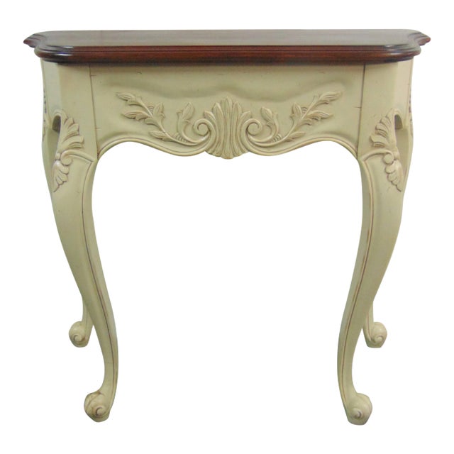 Louis XV Style Carved Cherry Cream Console Table For Sale