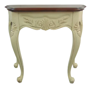 Louis XV Style Carved Cherry Cream Console Table