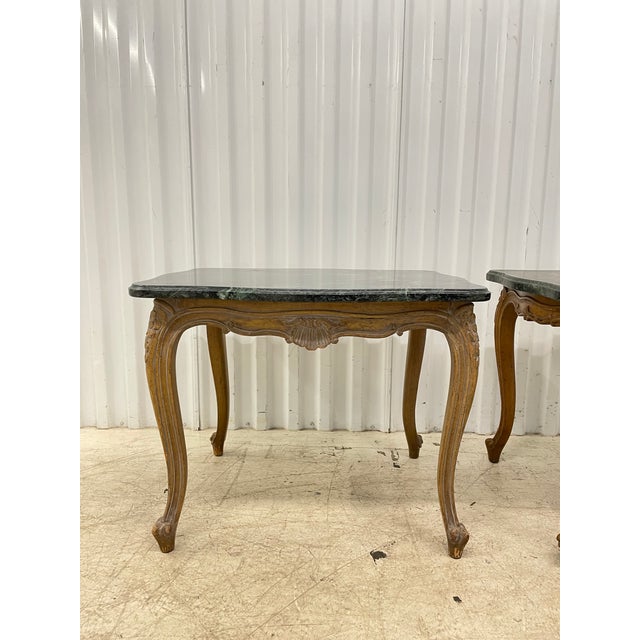 French Provincial Marble Top Side Tables a Pair Chairish