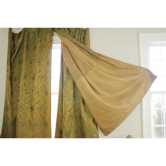 3 Curtains Antique French Wool Silk Challis 1860 S Museum