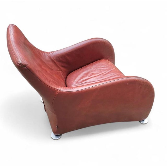 Brown Leather Lounge Chair by Gerard Van Den Berg for Montis, 1990s For Sale - Image 13 of 18