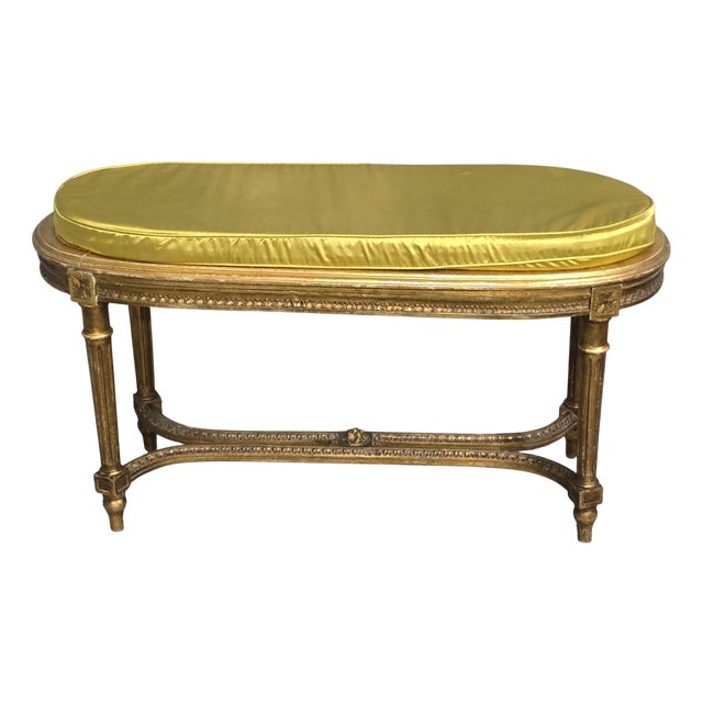 French Gilt Duet Stool, 1880s For Sale