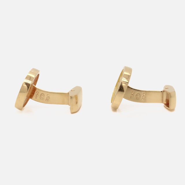 Gold Pair of Georg Jensen Danish Mid-Century 18k Gold Cufflinks For Sale - Image 8 of 13