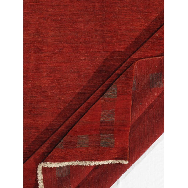 1980s Vintage Hand-Knotted Persian Gabbeh Rug 9'10" X 12'10" For Sale - Image 5 of 6