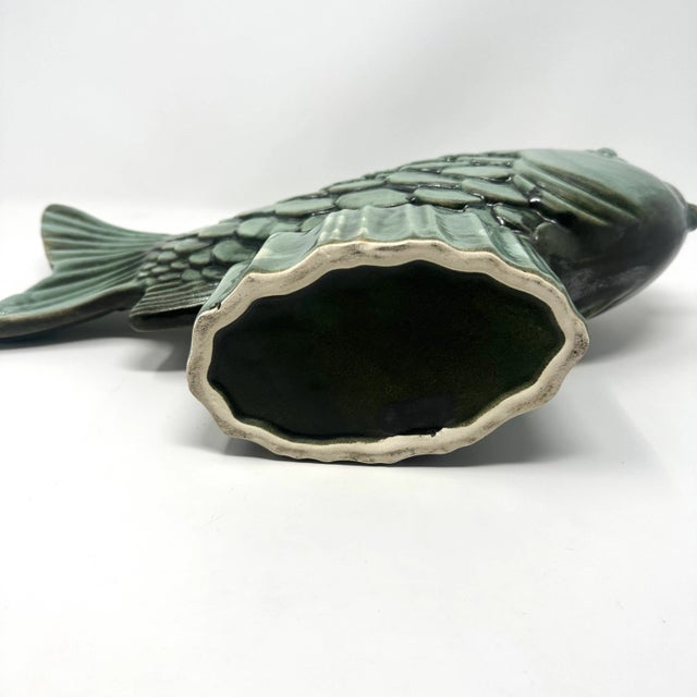 Large Vintage Royal Hickman Pottery Green Fish Vase Planter Chairish