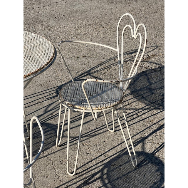Mid-Century Modern Wrought Iron Garden Furniture by Mathieu Matégot, 1950, Set of 5 For Sale - Image 3 of 9