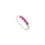 Art Nouveau 14k Gold Modern Natural Ruby & Diamond Half Eternity Band Ring Size 9 For Sale - Image 3 of 13