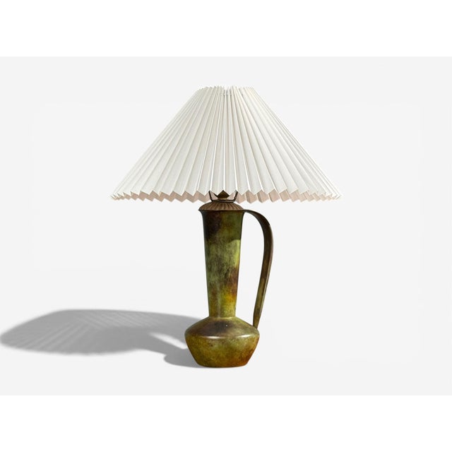 Mid-Century Modern 1940s Gab, Table Lamp, Patinated Bronze For Sale - Image 3 of 11