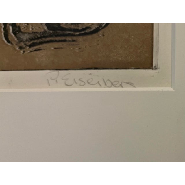 Nice Limited Edition Signed P Eisenberg Silkscreen to F an Abstract Form in Dramatic Black & Brown For Sale - Image 9 of 10