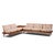 Hans Olsen Model 161 Danish Teak and Cane Modular 2-Seat Sofa with Table - Pair Each sofa measures: 77 wide x 27 deep x 28...