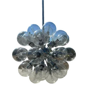 Mid-Century Modern Motoko Ishii Sputnik Lightolier Chrome Space Age Chandelier