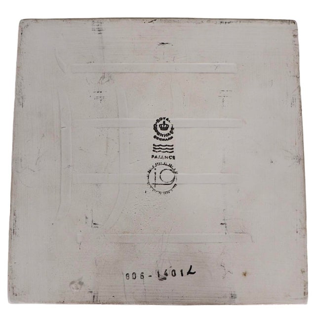 Exceptional Mid Century art pottery Aluminia tile/trivet designed by Johanne Gerber for Royal Copenhagen, made in Denmark...
