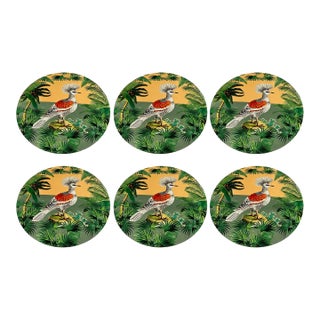 Set of 6 Italian La Corallina Firenze Round Lacquered Cork Placemats For Sale