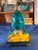 Wood Empire Style Faux Malachite & Sienna Marble Decorative Egg Table Article With Gilt Bronze Doves For Sale - Image 7 of 14