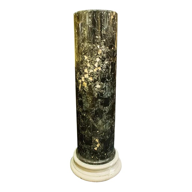 Antique Italian Neoclassical Faux Marble Pedestal For Sale