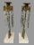 Pair of Ornate Antique Victorian Brass & Marble Candlesticks W Prisms For Sale - Image 4 of 8