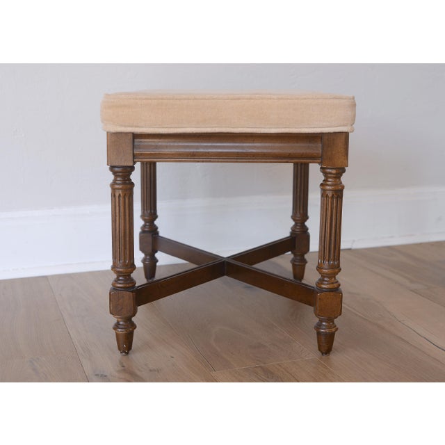 Vintage French Louis XVI Style Upholstered Ottomans - A Pair For Sale In San Francisco - Image 6 of 14