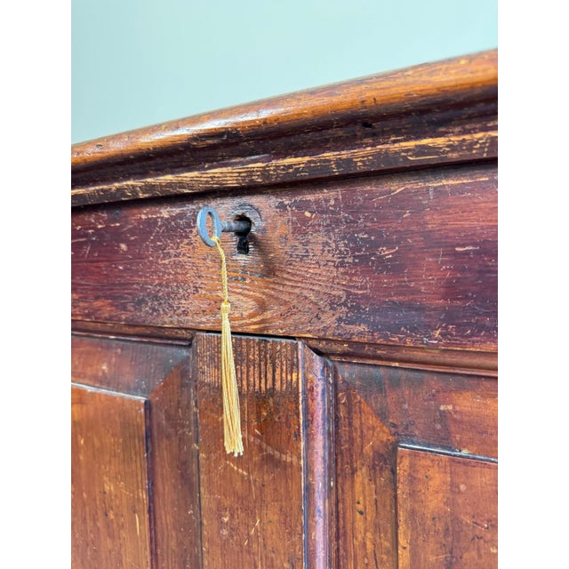 Large Antique 19th Century Oak Dark Wood Blanket Box Chest Coffer with Key Rustic Farmhouse For Sale - Image 10 of 15