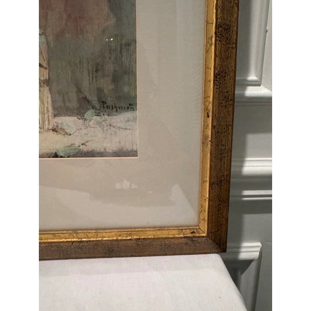 When Autumn Is Here by Hovsep Pushman – Vintage Framed Offset Lithograph, Mid-Century Tranquil Art For Sale - Image 4 of 10