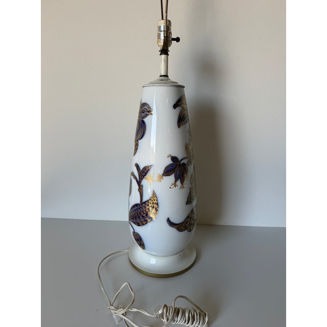 1960s Vintage German Heinrich and Co Echt Kobalt Cobalt Blue & Gold Porcelain Table Lamp For Sale - Image 12 of 12
