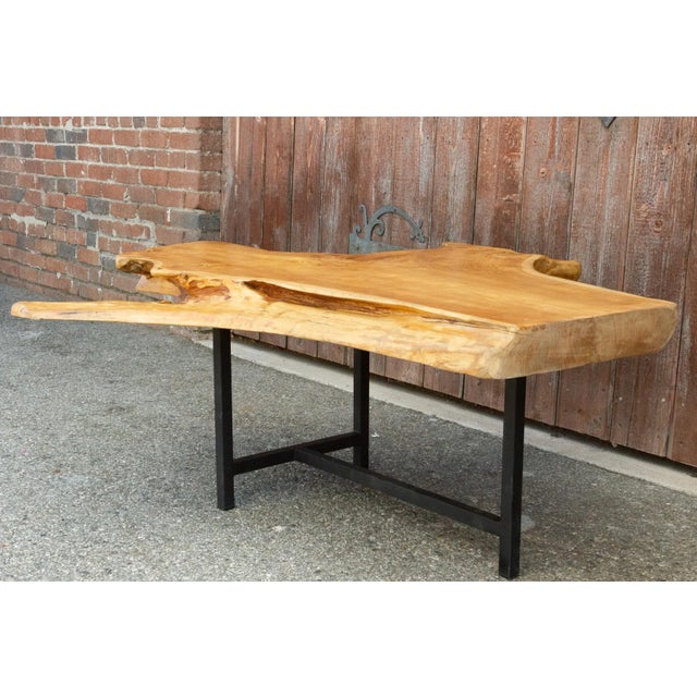Wood Live Edge Rustic Modern Coffee Table For Sale - Image 7 of 13