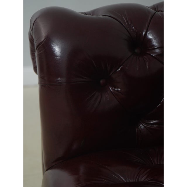 Animal Skin Hancock & Moore Burgundy Leather Chesterfield Sofa For Sale - Image 7 of 18