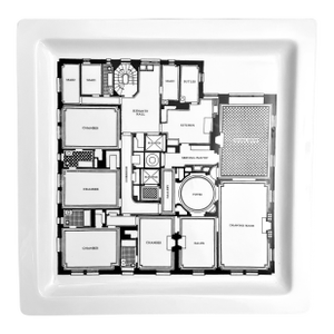 Architectural Floor Plan Ceramic Square Platter/Tray