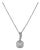 0.36ctw Diamond Halo Pendant Necklace 14k White Gold 18" Cable Chain For Sale