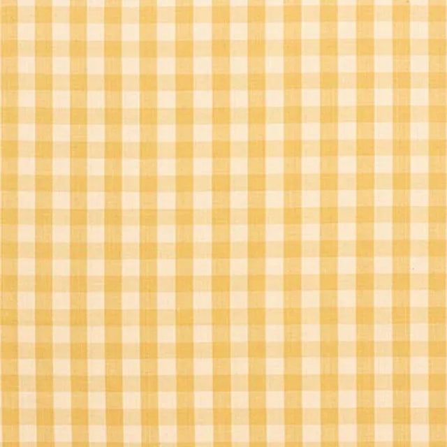 Contemporary Schumacher Elton Cotton Check Fabric in Straw For Sale - Image 3 of 3