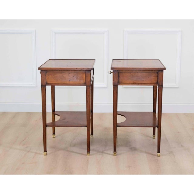 Pair of French 20th Century Louis XVI Style Cherrywood Tables For Sale - Image 4 of 10