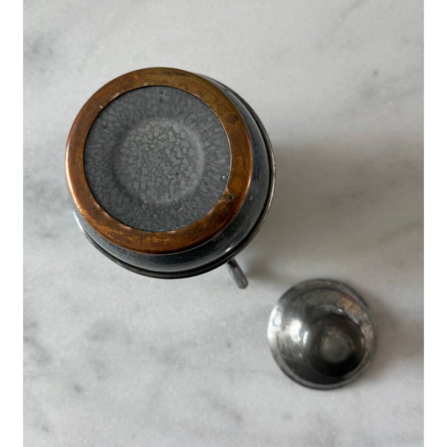 Antique Victorian Graniteware & Pewter Sugar Bowl For Sale - Image 9 of 9