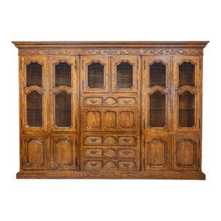 1960s Milling Road by Baker Furniture Breakfront China Cabinet With Secretary Desk – 119” W For Sale
